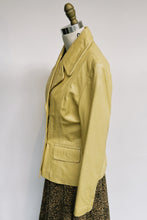 Load image into Gallery viewer, Butter Yellow Double Breasted Leather Jacket
