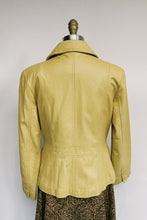 Load image into Gallery viewer, Butter Yellow Double Breasted Leather Jacket
