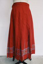 Load image into Gallery viewer, Red Pleated Maxi Skirt w/ Plaid Details
