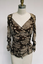 Load image into Gallery viewer, Brown Paisley Mesh Top
