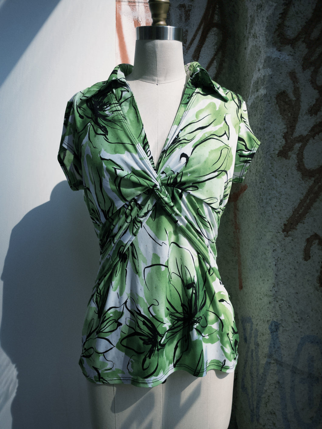 Y2K Abstract Floral Blouse