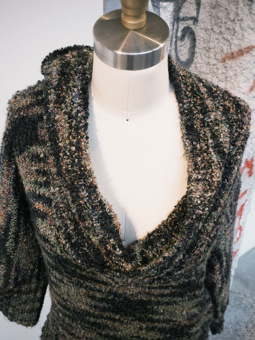 Cowl Neck 3/4 Length Sleeve Sweater