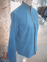 Load image into Gallery viewer, Blue Croc Zip-ip w/ Faux Leather Trim
