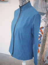Load image into Gallery viewer, Blue Croc Zip-ip w/ Faux Leather Trim
