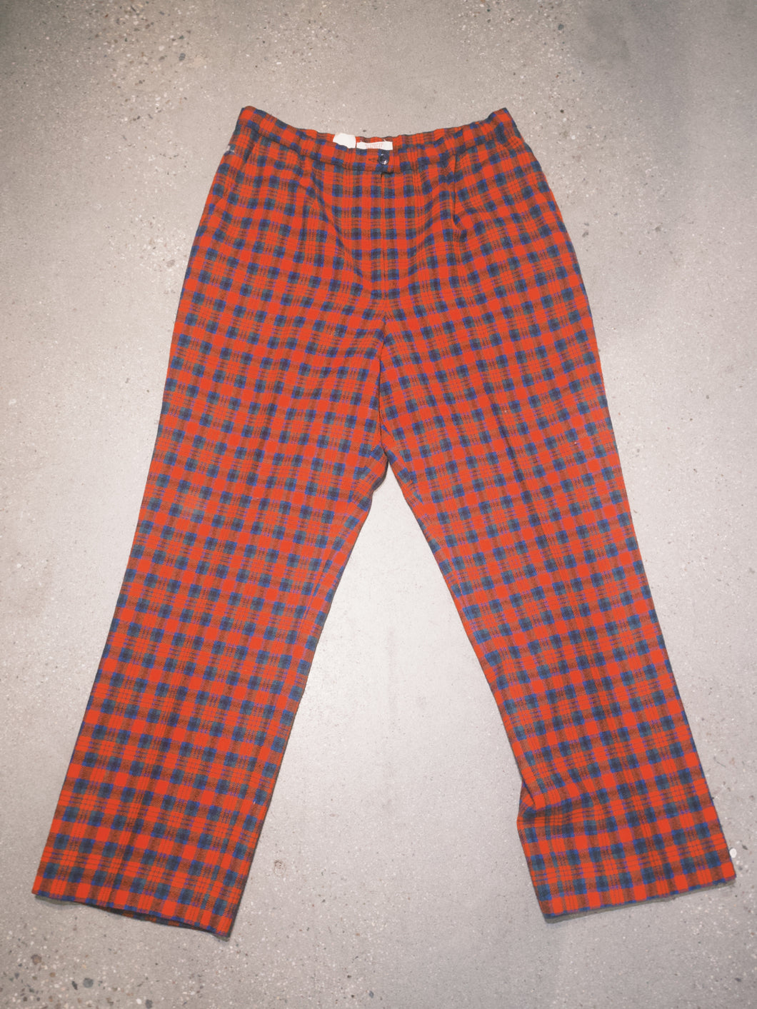 Festive Plaid Wool Pants