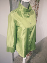 Load image into Gallery viewer, Eccoci Lime Green Silk Button Up
