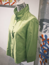 Load image into Gallery viewer, Eccoci Lime Green Silk Button Up
